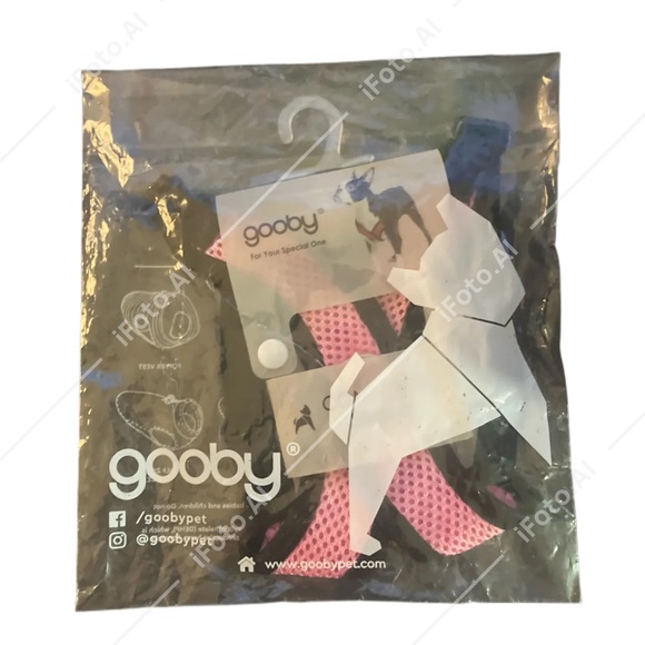 NWT Sealed Gooby Small Pink & Black Comfort X-Step In Dog Harness - Picture 1 of 13